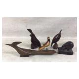 Handcrafted Wooden Bird Sculptures