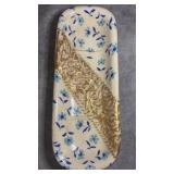 Antique Victorian Era Toothbrush Holder, Blue