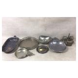 Metal Platters, Bowls, and Serving Items