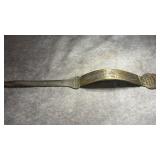 Antique Embossed Brass Advertising Letter Opener