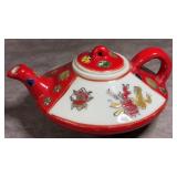 Vintage Chinese Hand-painted Floral Ceramic Teapot