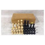 Vintage Herman ohme minimalist wooden chess pieces