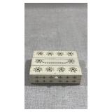hand-carved bone inlay storage box featuring