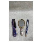 vintage Chinese cloisonnï¿½ travel hair comb