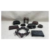 vintage Chinese carved hardwood display stands,