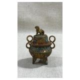 Chinese cloisonnï¿½ enamel and gilt bronze tripod