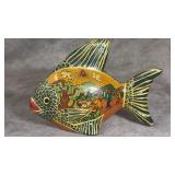 Vintage Hand-painted Terracotta Pottery Fish