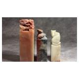 (3) Vintage Traditional Chinese Shoushan Stone