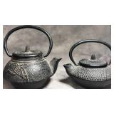 Antique Miniature Japanese Cast-Iron Teapots,