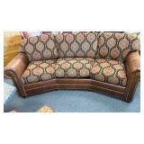 LEATHER MASTER Curved Nailhead Trim Leather Sofa
