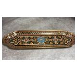 Vintage Cloisonnï¿½ Enamel Brass Jewelry Tray