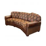 LEATHER MASTER Curved Nailhead Trim Leather Sofa