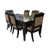Britannia Rose Dining Set Black Wood Table /Chairs