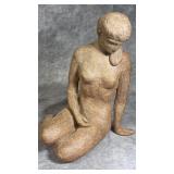 Brown Speckled Textured Terracotta Sculpture of a