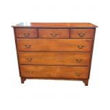 Cherry Wood Chest of Drawers with Brass Hardware