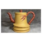 Vintage Chinese Yixing Zisha Bamboo Teapot, Tan