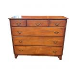 Cherry Wood Chest of Drawers with Brass Hardware