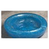 Vintage Vibrant Blue Pressed Glass Ashtray