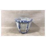Japanese Reticulated Blue White Jardiniere