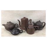 Five Yixing Zisha Clay Teapots