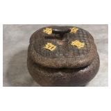 Antique Chinese Wooden Acorn Shaped Lidded