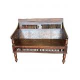 Hand Carved Wood Maharaja Bench /Settee