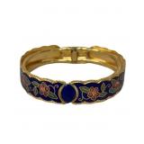 Gold-Tone Cloisonnï¿½ Floral Bangle Bracelet