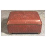 antique Chinese Carved Trinket Box Red Cinnabar