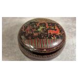 Antique Indian Red, Black, & Green Lacquer