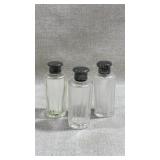 Set of 3 antique sterling silver topped bottles