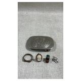 Vtg 925 sterling silver belt buckle featuring a
