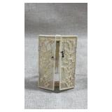 Antique hand carved floral scene ivory picture
