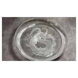 Vintage Hoya Engraved Dragon Crystal Wine Bottle