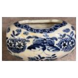 Antique 19th-century Porcelain Bird Feeder Blue