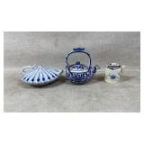 3 Vintage Miniature Chinese Teapots