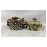 2 Japanese Dachibin Sake Hip Flasks