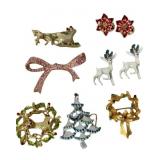 Christmas-Themed Jewelry Pins and Earrings