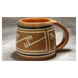 Vintage 1970s Native American Indian Mug Hand-made