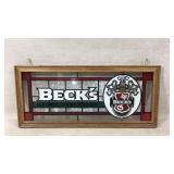 Becks stained glass hanging wall sign