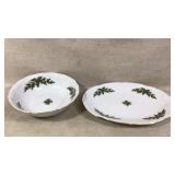 Noritake Holiday Bowls & Platter with Gold Trim