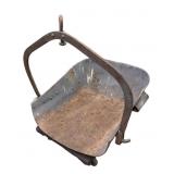 Antique iron dirt slide scoop