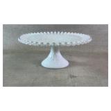 Fenton Pedestal Cake Plate Ruffled Edge Spanish