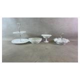 (4) vintage Fenton Silver Crest serving dishes
