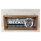 Becks stained glass hanging wall sign