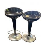 2 Black /Chrome BOMBO Stools