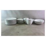 38 white porcelain Gibson plates & Bowls
