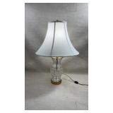 crystal table lamp features a classic cut-crystal
