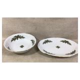 Noritake Holiday Bowls & Platter with Gold Trim