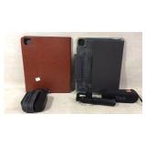 iPad cases, speaker, Apple TV box and tripod
