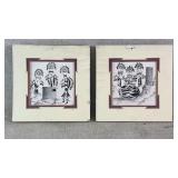 (2) Ros Francis vintage Native American prints